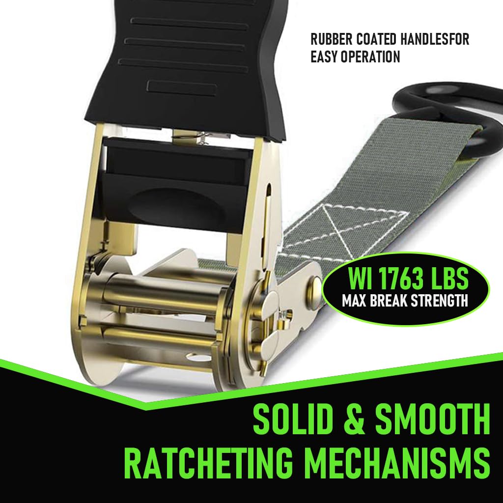 HASTHIP 2 Pack Ratchet Tie Down Straps, 4.5m Ratcheting Straps Cargo TieDowns, Cargo Straps for Trucks, Rubber Handles, Coated Metal Hooks, Carry Bag HASTHIP 2 Pack Ratchet Tie Down Straps, 4.5m Ratcheting Straps Cargo TieDowns, Cargo Straps for Trucks, Rubber Handles, Coated Metal Hooks, Carry Bag